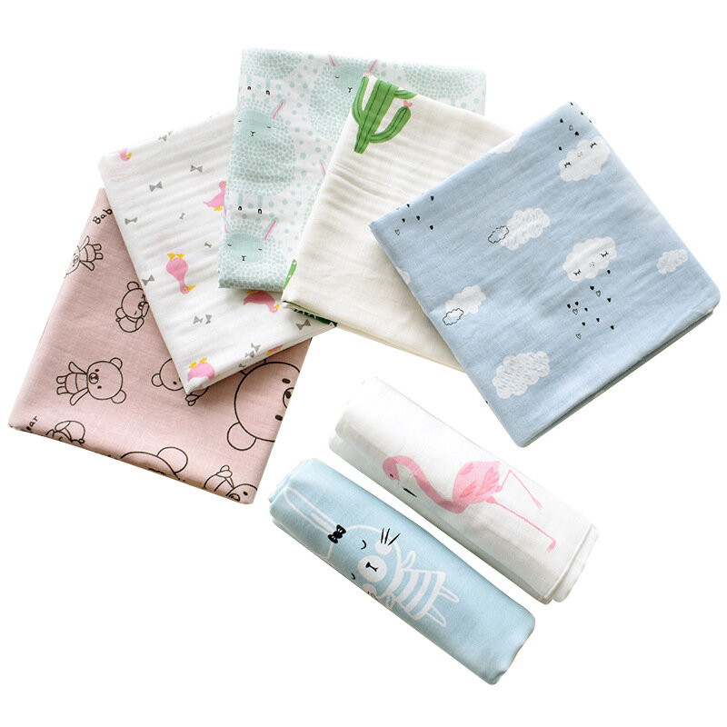 2pcs/lot Summer Newborn Baby Blankets 100% Cotton Infant Swaddle Wrap Soft Baby Sleeping Blanket Newborn Bathing Towel 80*80cm