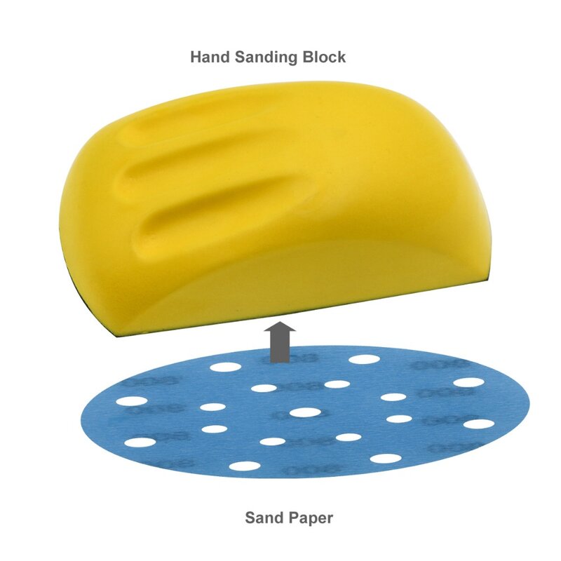 6 zoll Hand Schleif Block für Haken & Loop Schleifpapier Hand Pad Polieren Pad Schleif Werkzeuge