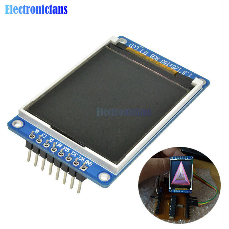 1.8 "1.8นิ้ว128X160 SPI สีจอแสดงผล TFT LCD 128*160โมดูล ST7735S 3.3V เปลี่ยน OLED แหล่งจ่ายไฟสำหรับ Arduino DIY KIT