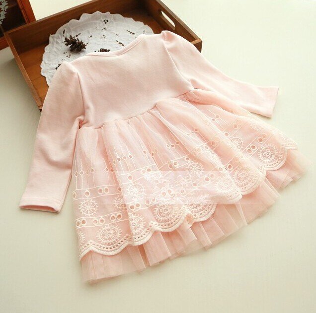 Весенне-осенняя одежда для малышей от 0 до 2 лет милое Кружевное платье-пачка принцессы с цветочным рисунком для новорожденных Платья для младенцев Vestido Infantil