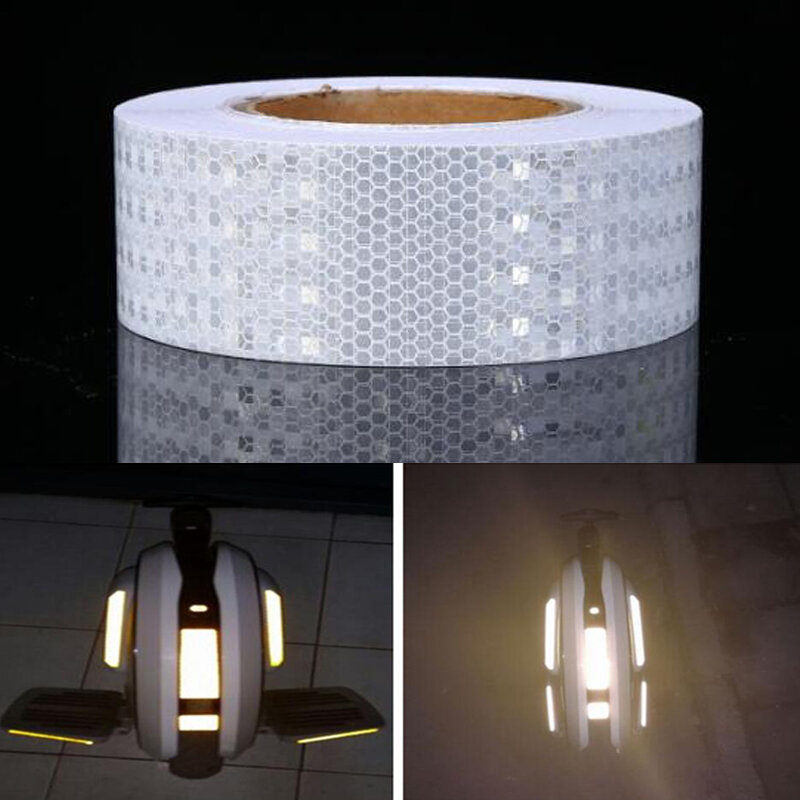 Roadstar 5cm x 5m glänzender fester PVC reflektieren der Aufkleber für Auto Fahrrad Motorrad bei Nacht Warnband