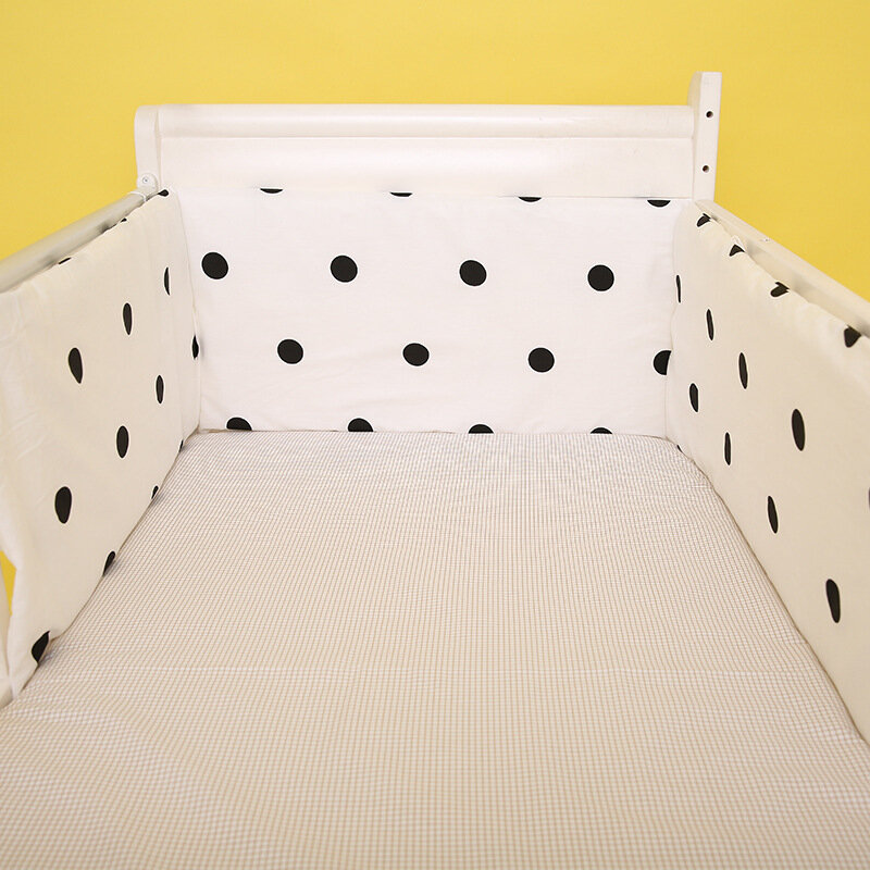 Protetor de berço em forma de u, amortecedor de algodão removível para cama de recém-nascido, 180cm de comprimento, almofada protetora