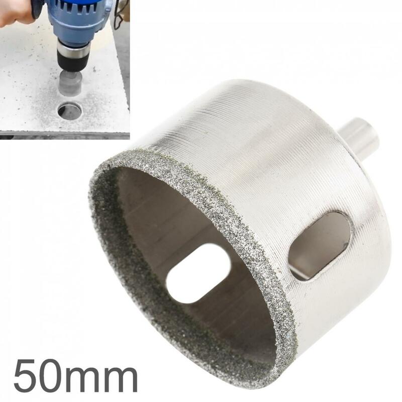 50mm Diamond Coated Core Hole Saw Drill Bit Kit Tools Glass Drill Hole Opener for Tiles Glass Ceramic