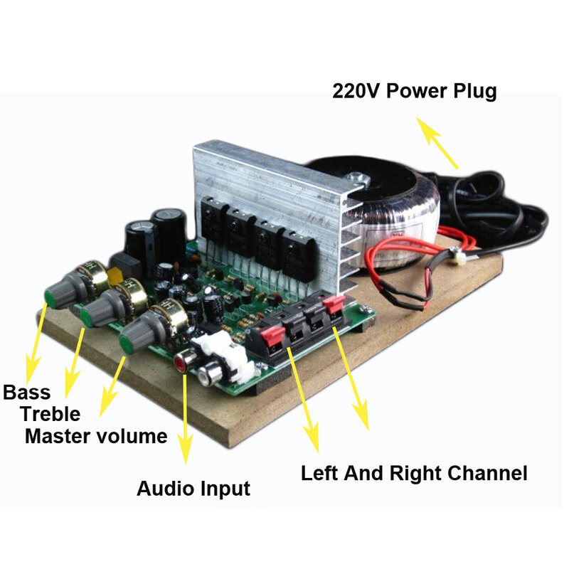 Placa amplificadora de alta potência 200w220v, placa amplificadora hi-fi febre