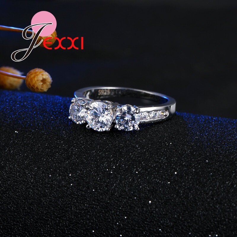 Najwyższej jakości kobiety dziewczyny moda biżuteria ślubna akcesoria 925 srebro obietnica pierścionki wyczyść CZ kryształ cena hurtowa