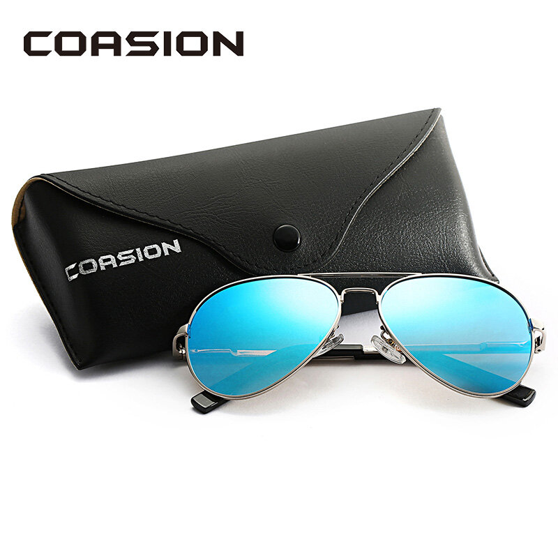 COASION Classic Retro Pilot Polarized Sunglasses Women for Small Face Men Juniors Kids Sun Glasses UV400 Protection 55mm CA1053
