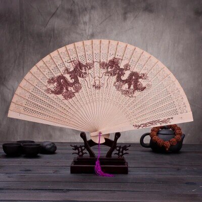 Abanico femenino de madera fragante, Serie de estilo chino, 2021