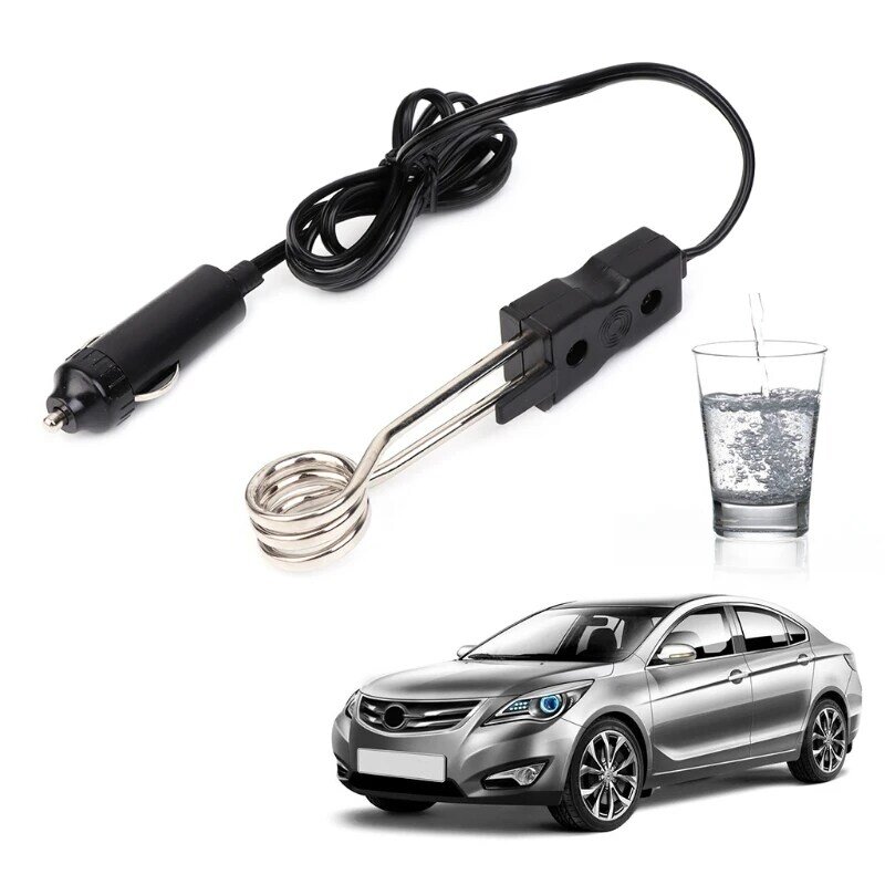 24V Portable Electric Car Boiled Water Tea Immersion Heater For Camping Picnic Mar28