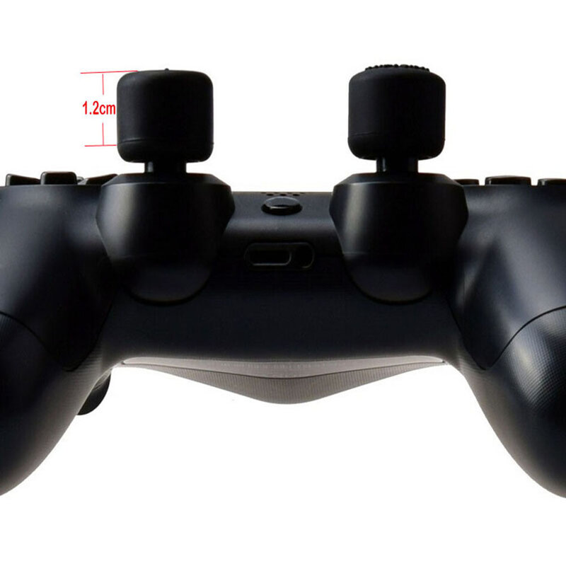8 Buah Topi Joystick Thumbstick Hitam Silikon untuk Pengendali Sony Playstation PS4 untuk Xbox 360/ONE/PS3