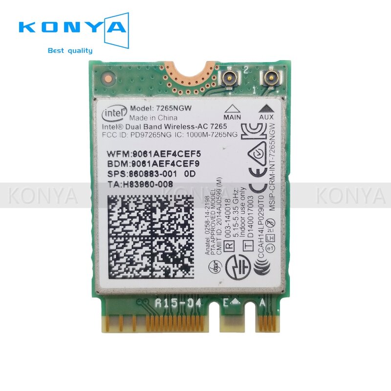 Оригинальная Двухдиапазонная беспроводная карта Bluetooth 7265NGW abgn + ac BT 340 NGFF 346-001 для HP 348, AC-7265, 4,0, G3 860883