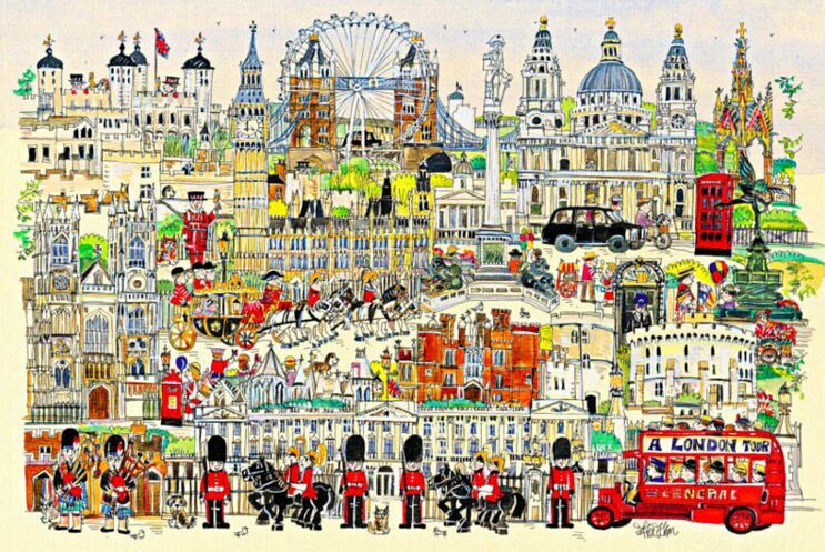 Freehand London Teka-teki Kayu 1000 Buah Ersion Kertas Jigsaw Puzzle Kartu Putih Mainan Pendidikan Anak-anak Dewasa