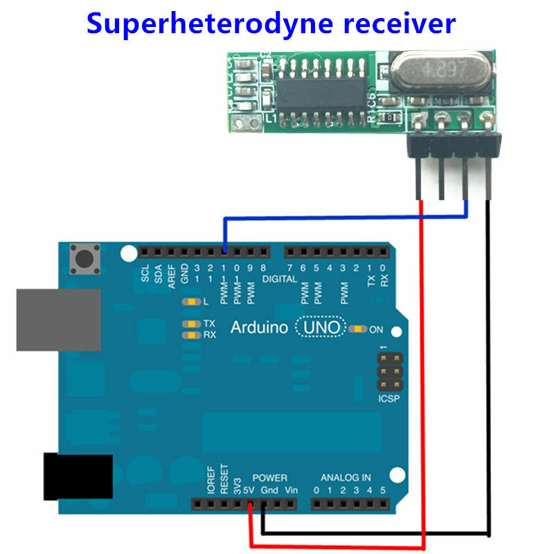 Superheterodyne Receptor RF e Módulo Transmissor, ASK Kits com Antena, Kit DIY, Controles Remotos, 433 MHz, Arduino, uno