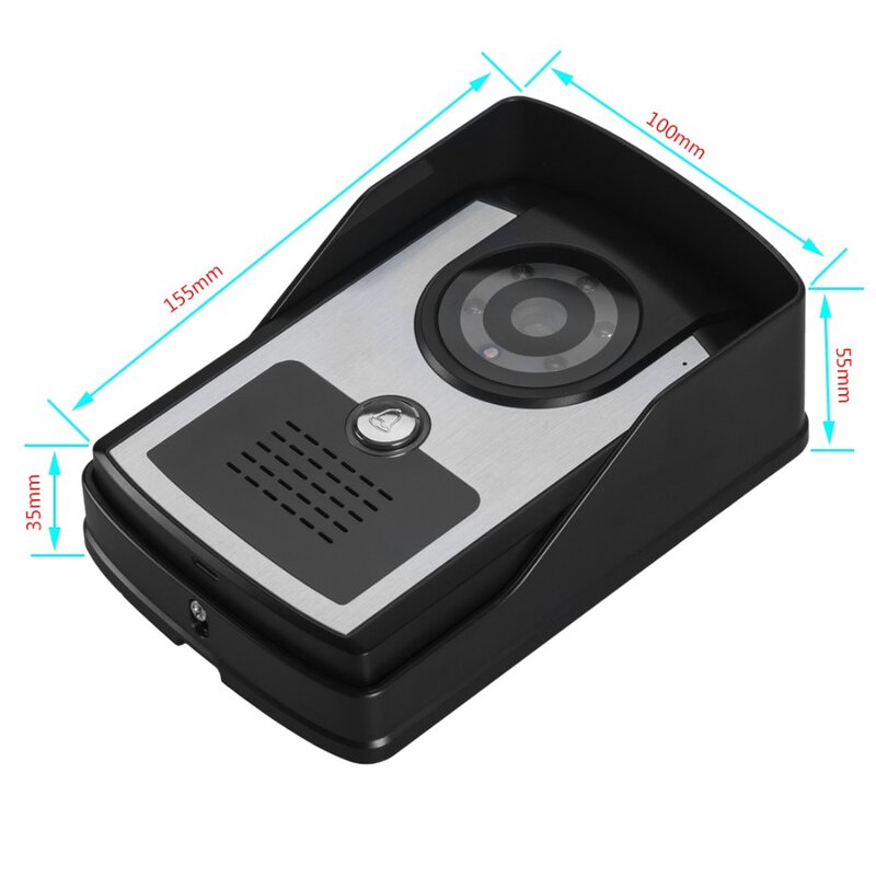 Sistem interkom Video berkabel bel pintu telepon Monitor LCD IR 7 inci kit kamera untuk rumah rumah Villa apartemen
