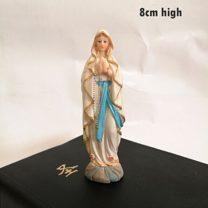 Estatua de la Sagrada Familia de resina, estatuilla religiosa, estatua del Sagrado Corazón de Jesús, Estatua de la Virgen María, decoración del hogar de Nuestra Señora de adrides