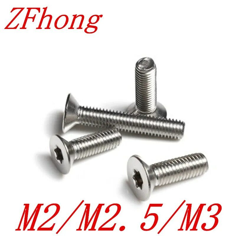 10-50pcs flat torx screw M1.6 M2 M2.5 M3 M4 M5 ISO14581 Stainless steel countersunk head torx screw flat six-lobe machine screws
