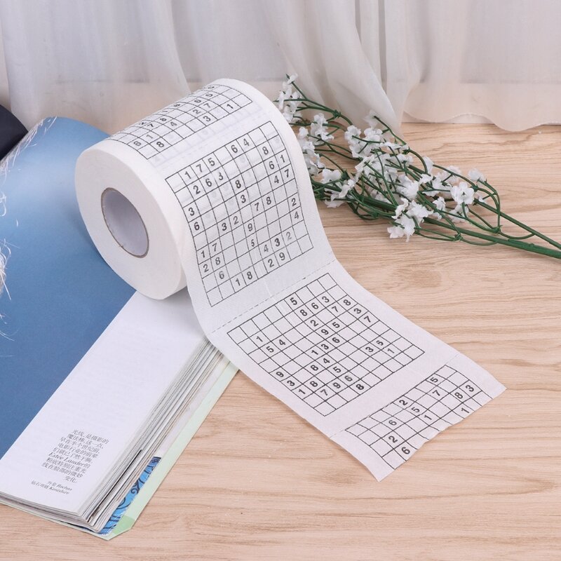 240 Sheets Durable Sudoku Su Printed Tissue Paper Toilet Rolling Paper Good Puzzle Game Wood Pulp Toilet Paper