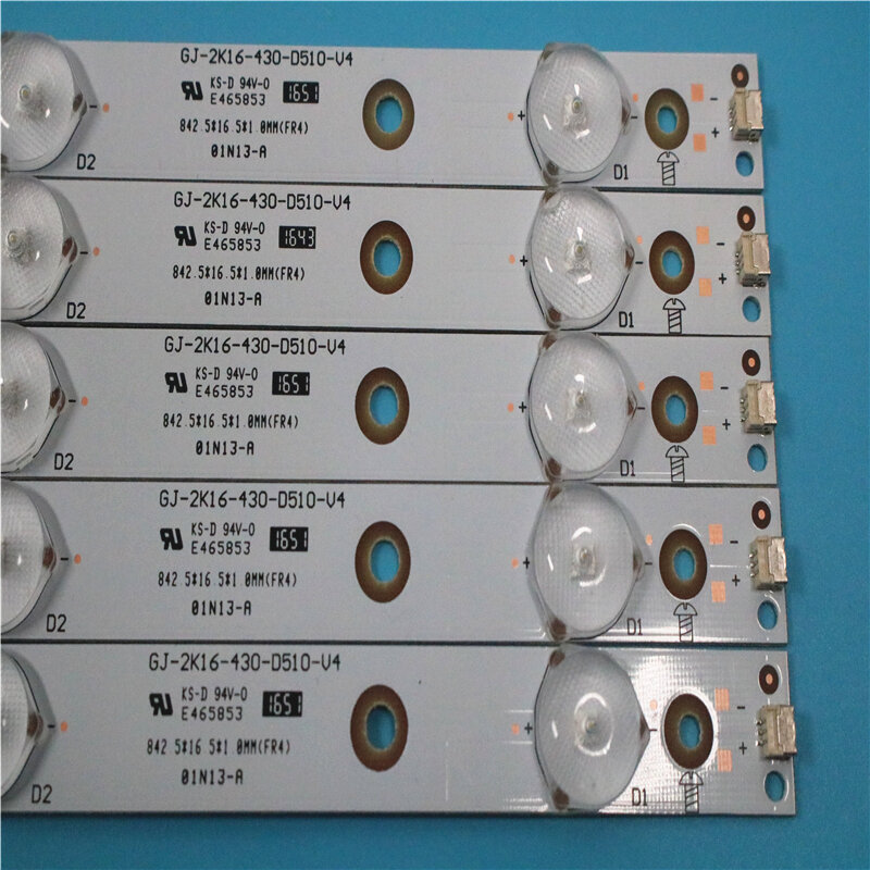 แถบไฟแบล็คไลท์ LED สำหรับ Philips 43ทีวี GJ-2K16-430-D510-V4 LB43101 V0_02 43PFS4131 TPT430H3 TPT430US 43PUT4900