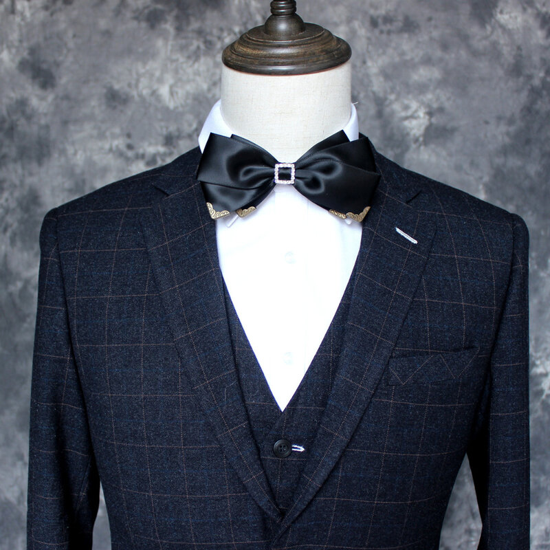 New Free Shipping fashion 2016 male MEN'S double collar tie men dress Korean groom groomsman bow marriage headdress headwear