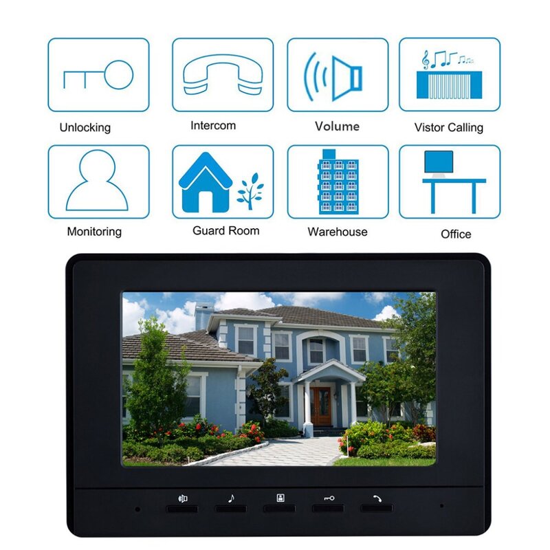 Système d'interphone vidéo pour 2/3/4 appartements, Kit d'interphone vidéo avec caméra HD 7 pouces, moniteur avec porte-clés RFID pour 3 ménages