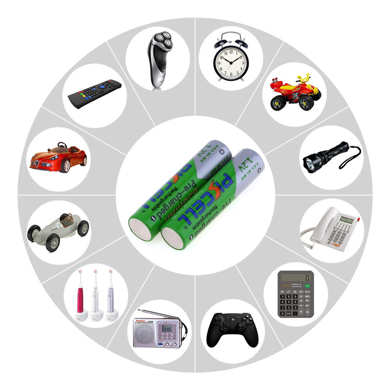 PKCELL – batterie Rechargeable AAA 850mah, 1.2V, NI-MH AAA, 3A, faible décharge automatique, avec 2 batteries boîte de support, 8 pièces