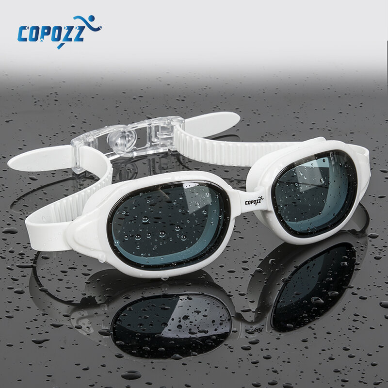 COPOZZ-Gafas de natación para hombre y mujer, lentes impermeables para miopía de 0 a 1,5 a 7, protección UV antiniebla, dioptrías