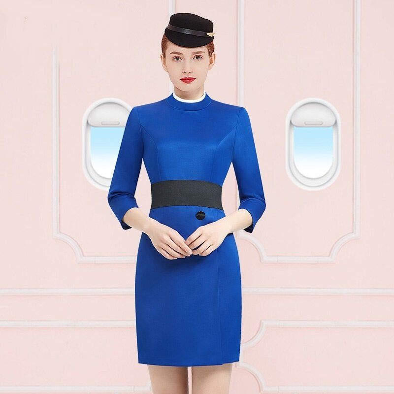 Stewardess Uniform Business Kleid Arbeit Tragen Kosmetikerin Uniformen Kleider Airline Stewardess Flight Attendant Einheitliche DD2088