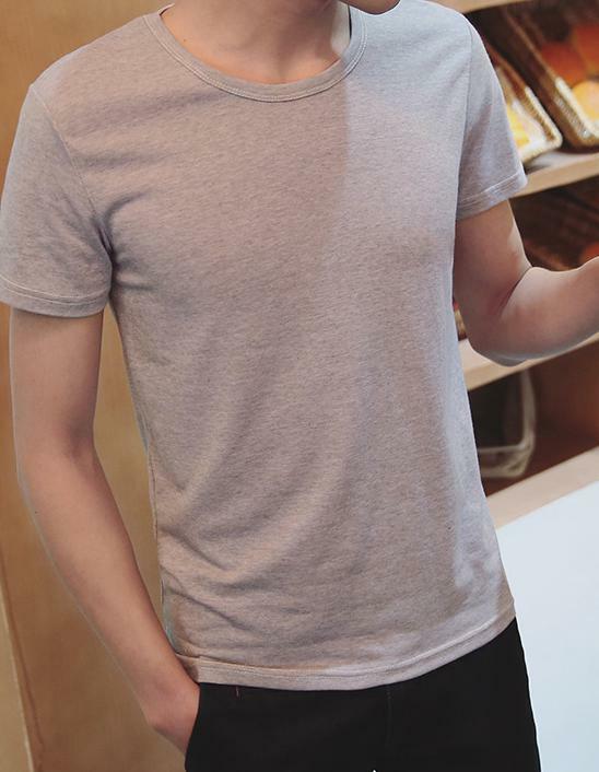 Летняя новая мужская футболка с v-образным вырезом, Мужская футболка с короткими рукавами, плотная Однотонная рубашка, мужская одежда