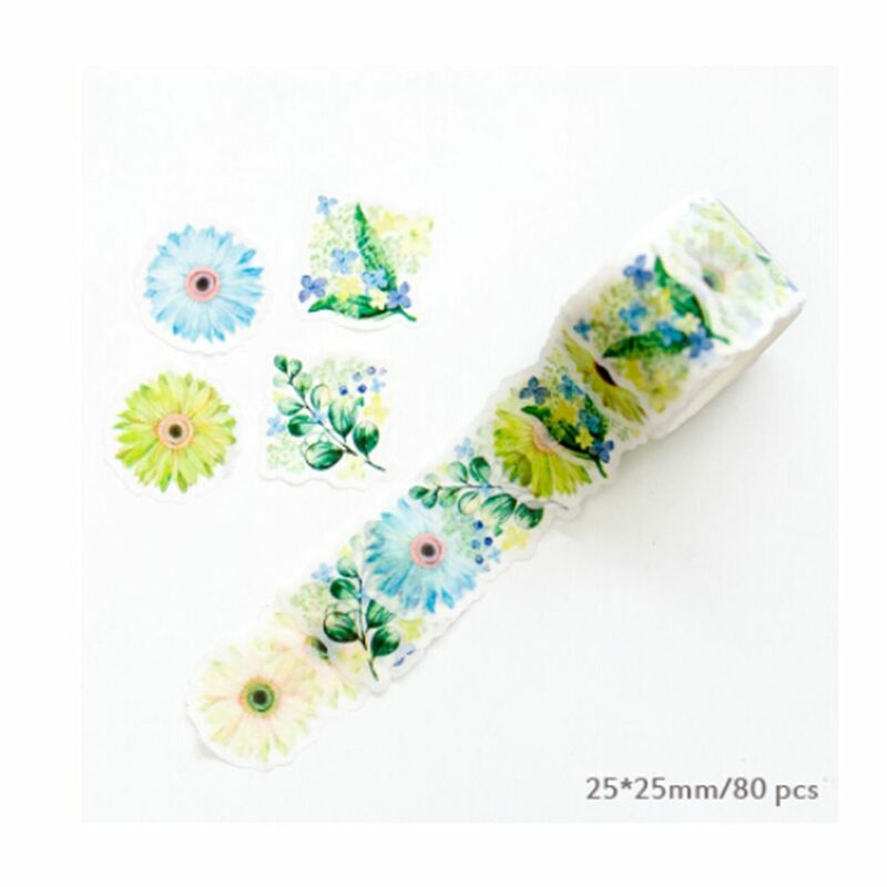 Fita decorativa de pétalas de flores e papel 25-25mm, adesivo de papel e diário