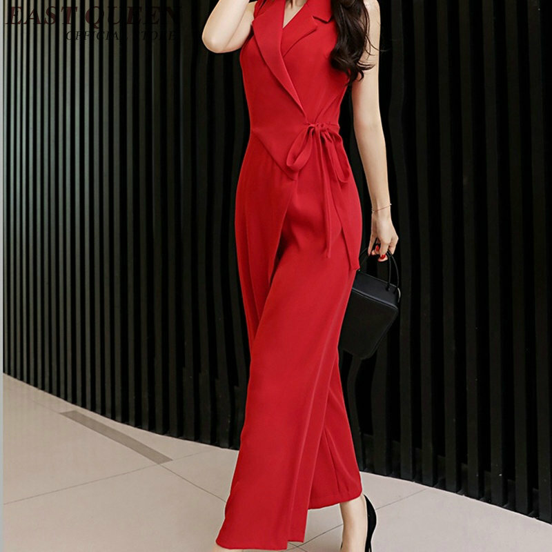 Moda szyfonowy kombinezon kobiety eleganckie wysokiej talii luźne szerokie nogi kobiet biznesu odzież codzienna Romper NN0439 CE