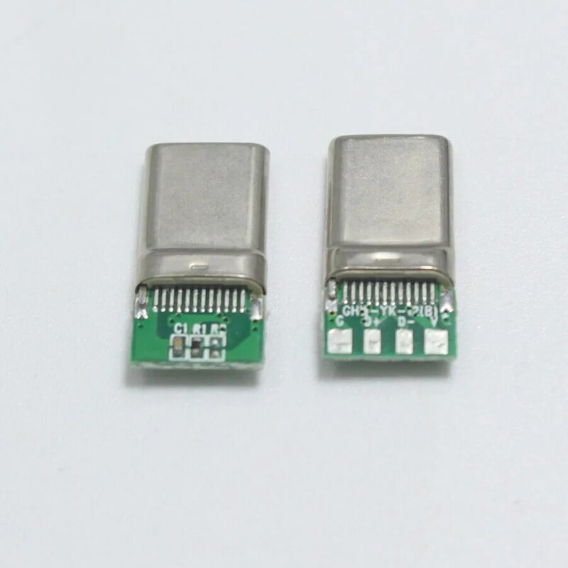 Juego Original de 10 enchufes USB 3,1 tipo C a tipo C enchufe de soldadura de doble cara para conector de carga de datos DIY para Cable OD 3.0mm2