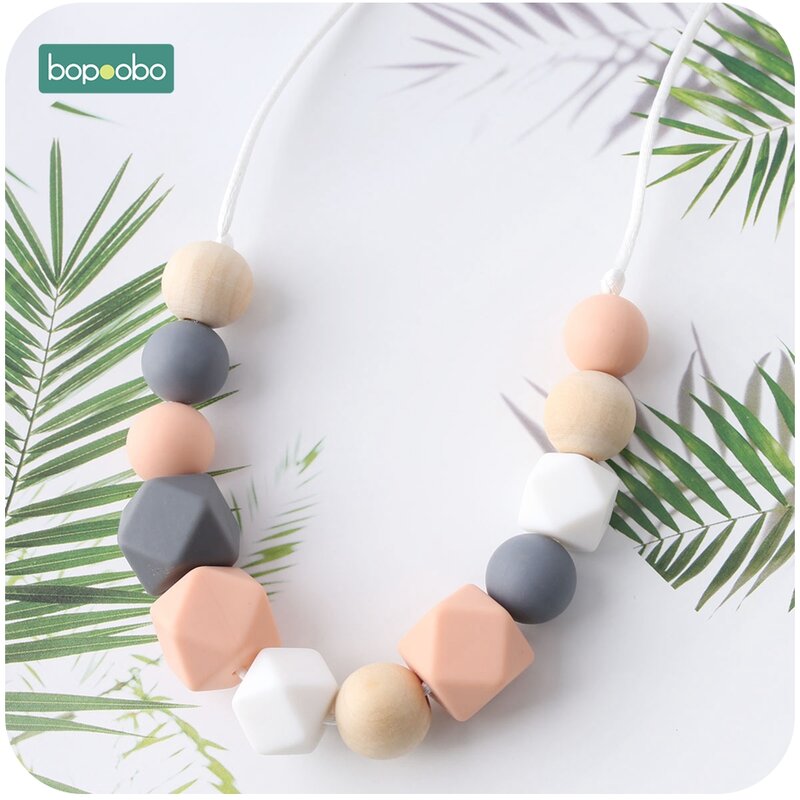 1pc Baby Teething Silicone Necklace Food Grade Silicone Beads Hexagon Baby Toys Silicone Perle BPA Free Baby Teether Nursing