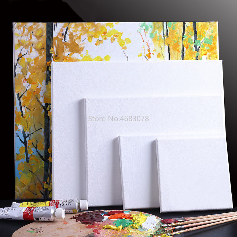 Tela quadrada branca de artista para pintura a óleo, quadro de madeira para pintura acrílica a a óleo regulada, 1 peça