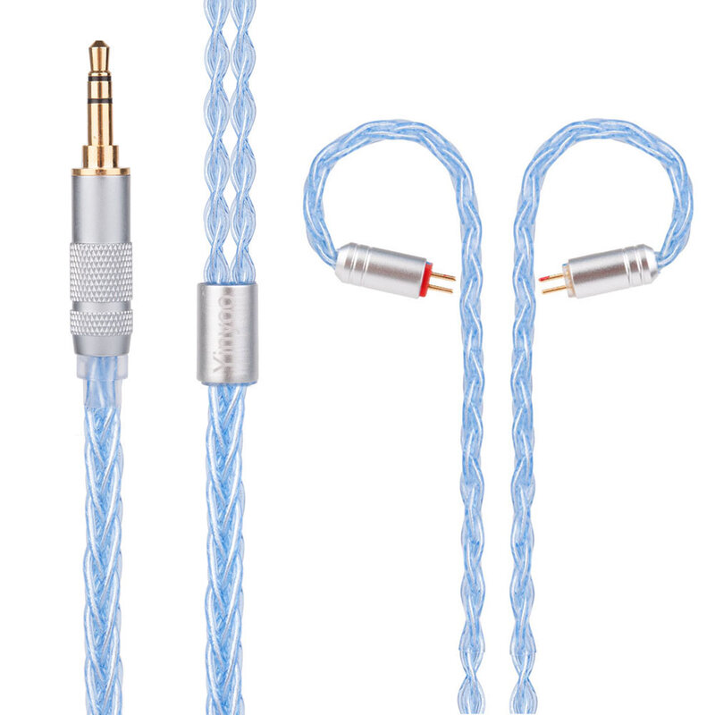 Yinyoo 8 rdzeń posrebrzana miedź kabel 2.5/3.5/4.4mm zbalansowany ulepszony kabel do słuchawek z MMCX/2Pin ZSN PRO ZSX TRN X6 C12 A10