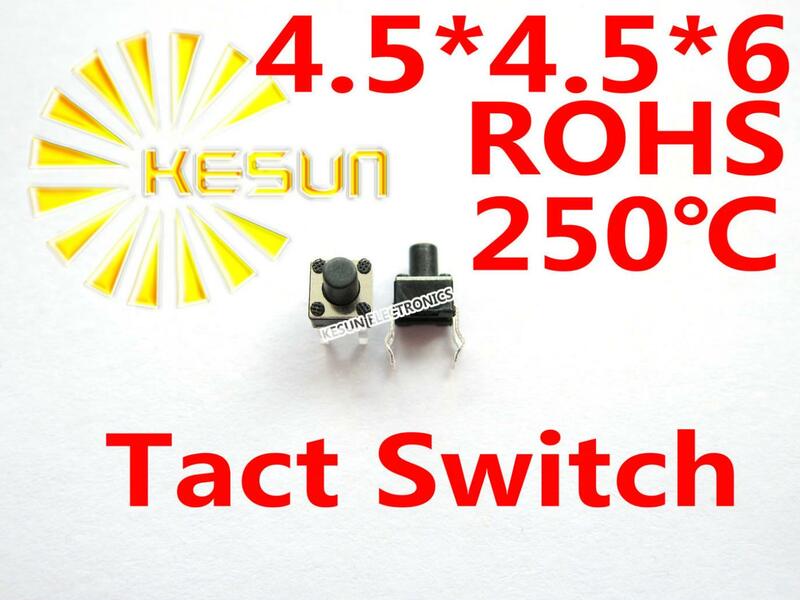 1000 STÜCKE 4,5X4,5X6 DIP Tact Tactile Mini Druckschalter Mikroschalter Momentary ROHS