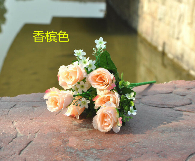 Factory outlets] 6 Mei Yan Wen artificial flowers silk flower factory simulation simulation flowers single flower Low