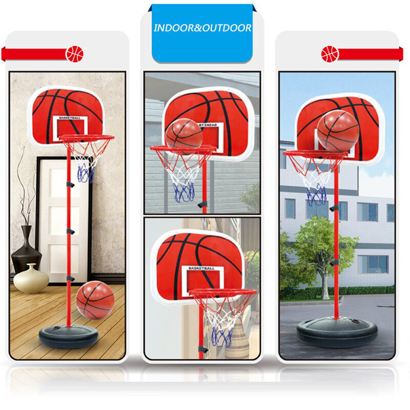 63-165CM Tinggi Stan Bola Basket Dapat Disesuaikan Set Mainan Bola Basket Gawang untuk Latihan Anak Laki-laki Aksesori Latihan