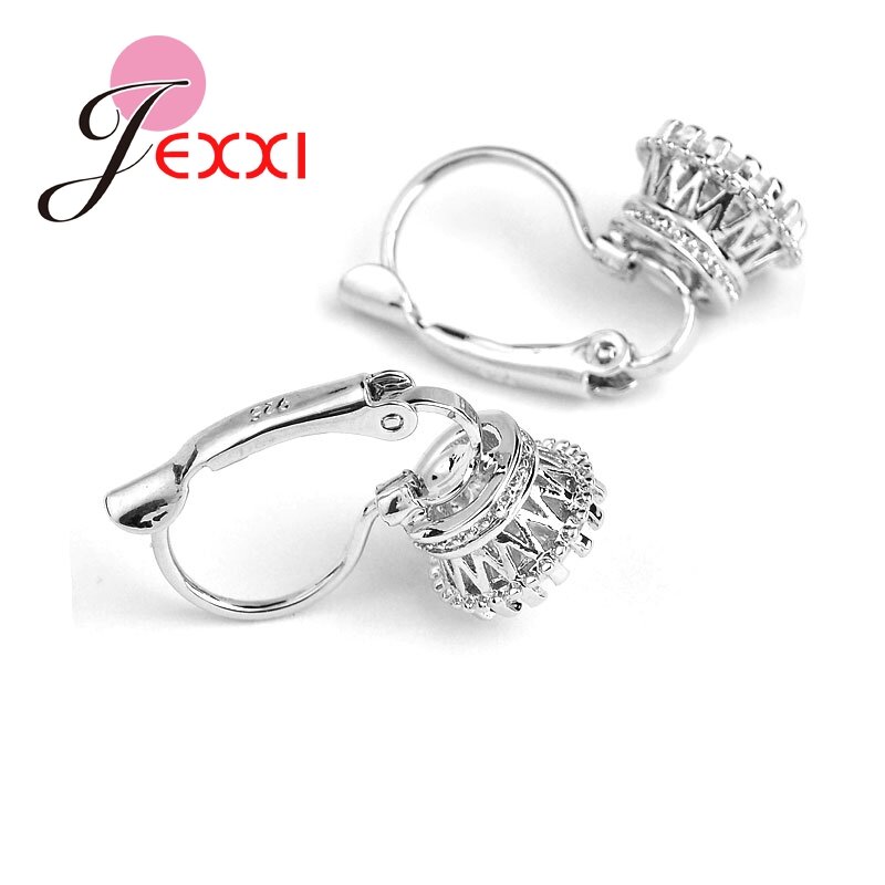 Classic 925 Sterling Silver Earrings For Women Shining Cubic Zircon Hoop Earring Jewelry Valentine Days Gift Accessory