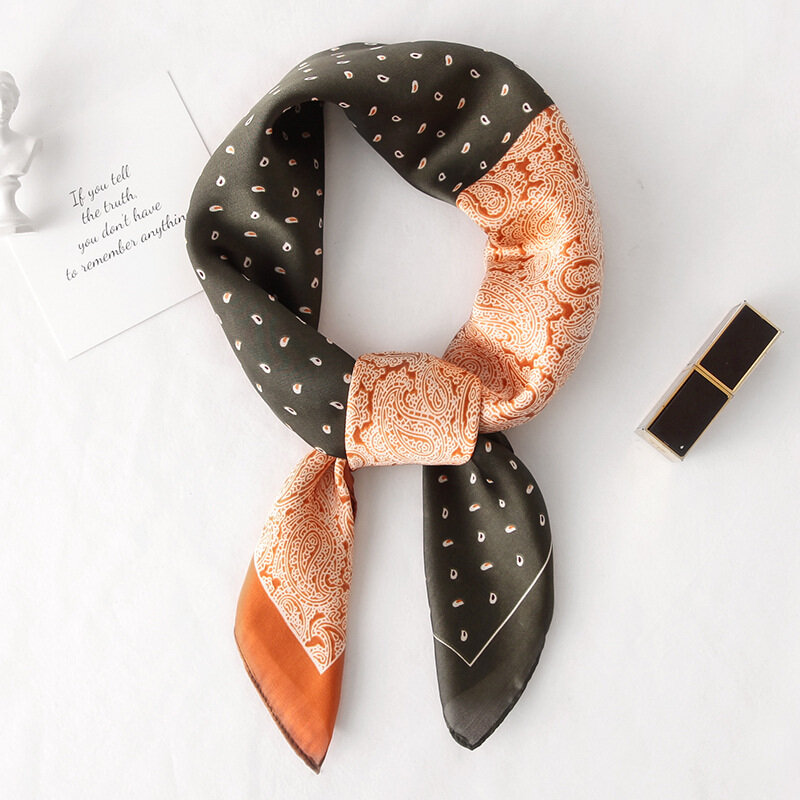 鯉跳躍新女性ファッションカシュー花印刷 70 × 70 センチメートル小さな正方形スカーフシルクスカーフスカーフスカーフホットギフト