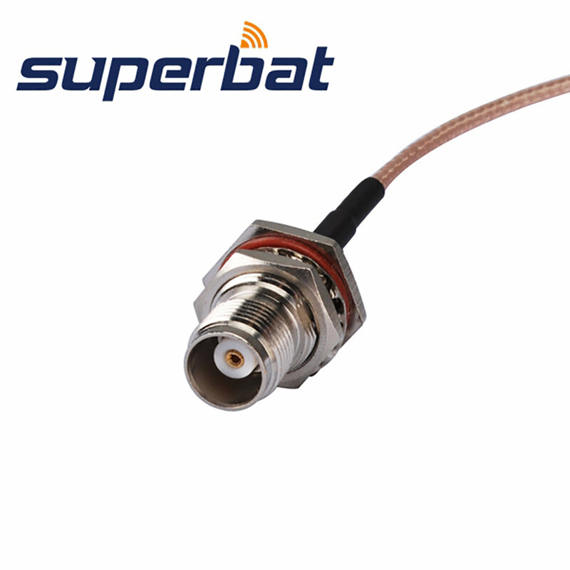 Superbat TNC hembra recto a CRC9 Cable Coaxial RF Pigtail de ángulo recto RG316 15CM para inalámbrico