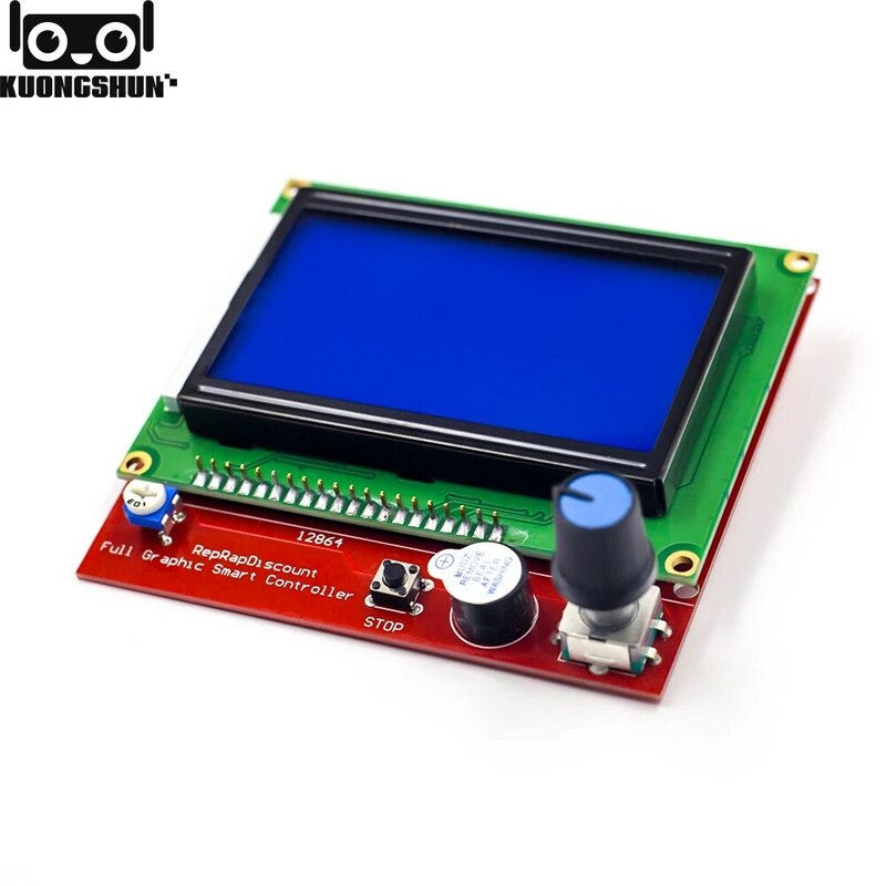 KUONGSHUN Full Graphic 12864 Smart Controller RAMPS 1.4 LCD 12864 LCD Control Panel Blue Screen for 3D Printer