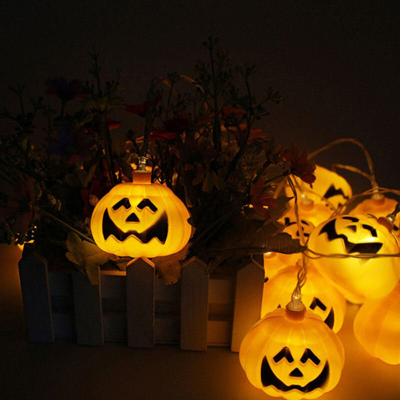 16 luzes de abóbora de luz de corda de abóboras led para decoração de festa de halloween