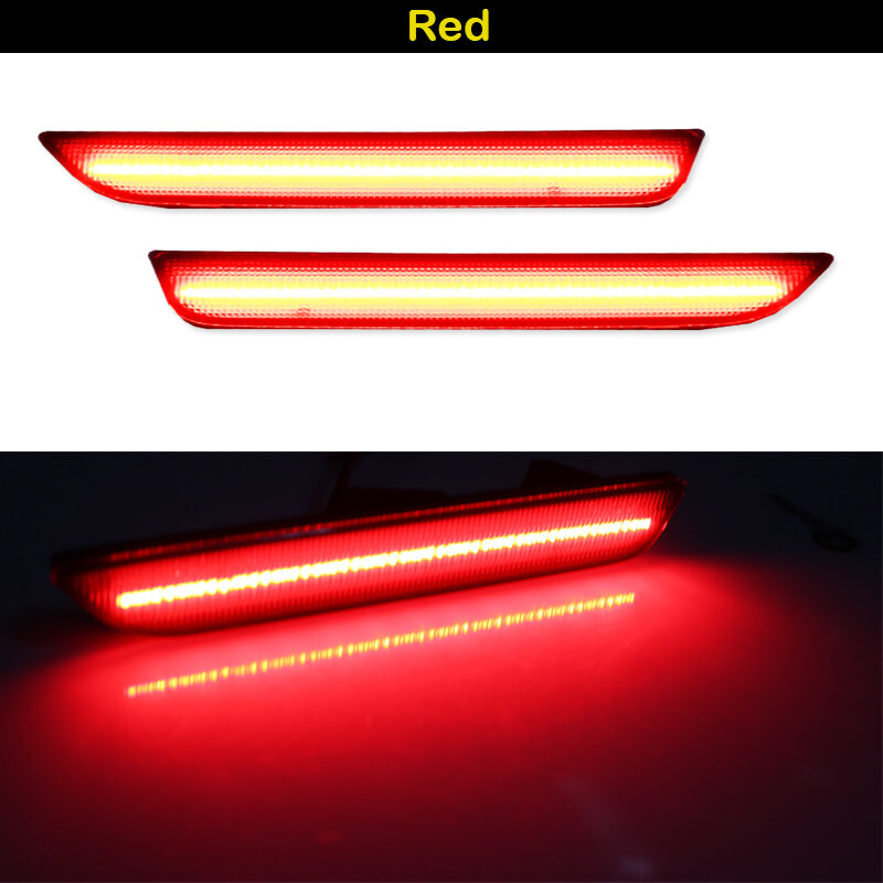 IJDM-LED Luzes de marcador laterais traseiras para Ford Mustang, Lâmpadas com 96-SMD-4014, Luzes LED para 2015-2017 Ford Mustang, branco e vermelho, 12V