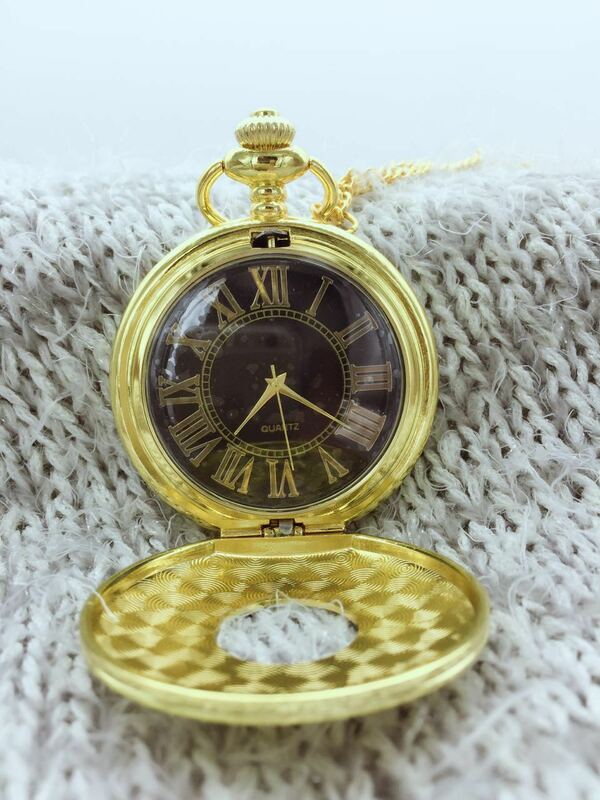 Reloj de bolsillo Vintage con números romanos dorados, relojes de bolsillo Steampunk antiguos, reloj colgante de collar de marca de lujo Unisex con cadena
