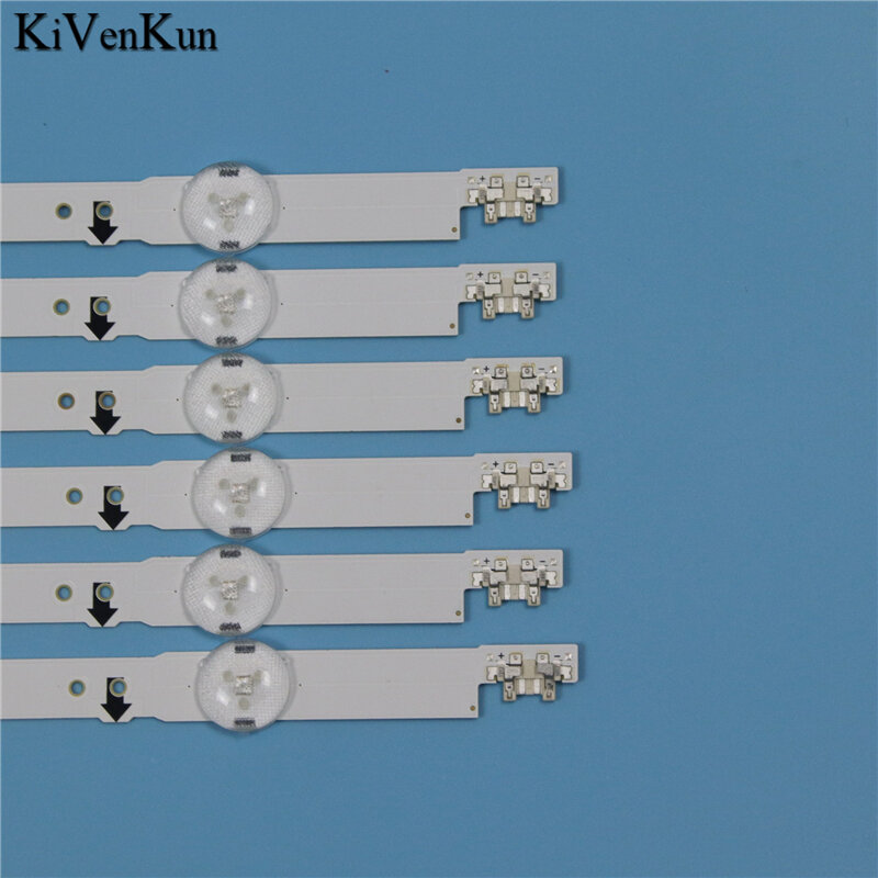 9 lâmpadas de led faixa de luz de fundo para samsung lh48dmdplgc embutida., kit embutido de barras de televisão.