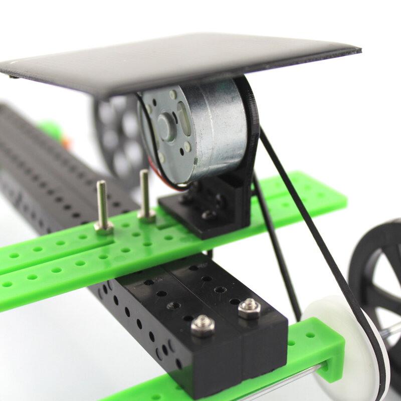 JMT śmieszne DIY zabawkowe auto napędzane energią słoneczną zestaw montażowy napęd pasowy pojazd Mini energia słoneczna sproszkowane zabawki wyścigi dzieci moduł edukacyjny