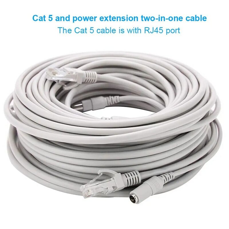 CCTV Cable RJ45 for video surveillance cable camera Ethernet Network DC Power 2 in 1 Network Extension Lan 5/10/20/30m IP Camera
