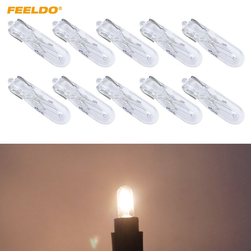 FEELDO – ampoule T5 12V 1.2W, 30 pièces, blanc chaud, ampoule halogène externe de remplacement pour tableau de bord, # FD-2933