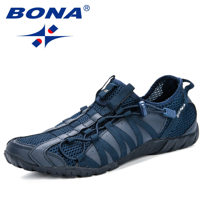 Bona-メンズウォーキングシューズ,軽量,快適,通気性,レースアップシューズ,新しいコレクション