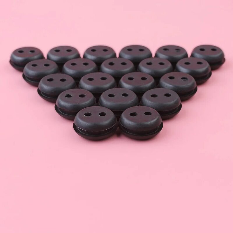 20pcs/lot 2 Hole Fuel Gas 20mm Rubber Grommet For Stihl Husqvarna Homelite Chainsaw Trimmer Accessories Lawn Mower Spare Parts