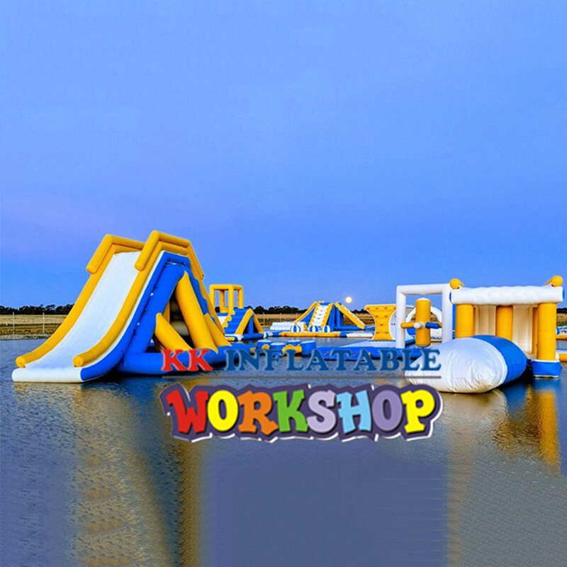 Jeux aquatiques gonflables, équipement flottant de parc aquatique de sports d'île